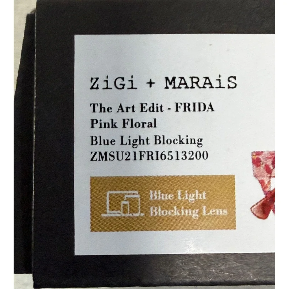 ZiGi +MARAiS FRIDA Pink Floral Blue Light Blocking Glasses Anthropologie Cat Eye